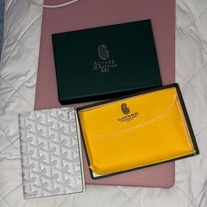Goyard White Passport Holder